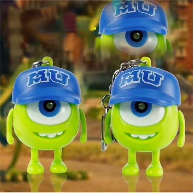 Tiktok giọng nói âm thanh sáng tạo i love you big eyes monster doll mặt dây chuyền móc khóa cặp đôi led phát sáng móc khóa