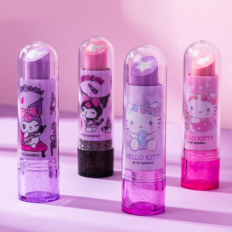 Sanrio kuromi tẩy son môi tạo kiểu cao su dễ thương văn phòng phẩm học sinh