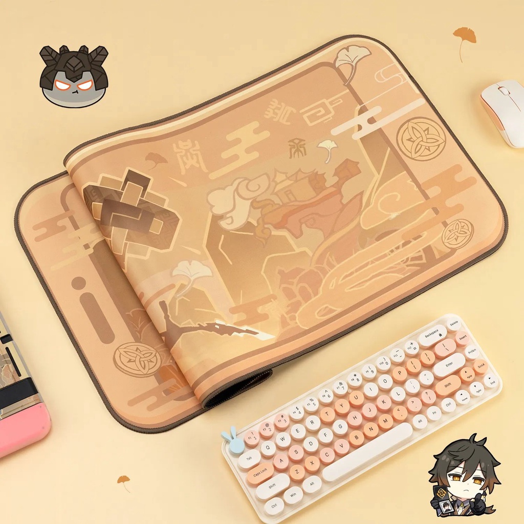 Genshin impact mouse pad siêu lớn nhân vật yêu thích kết cấu bàn phím máy tính bàn phím chơi game bàn di chuột bàn học sinh