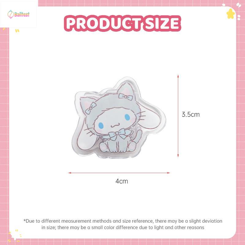 💜SANRIO Kẹp Giấy Kiểm Tra Dữ Liệu Bằng Acrylic Trong Suốt Hình Chú Chó Cinnamon Hoạt Hình