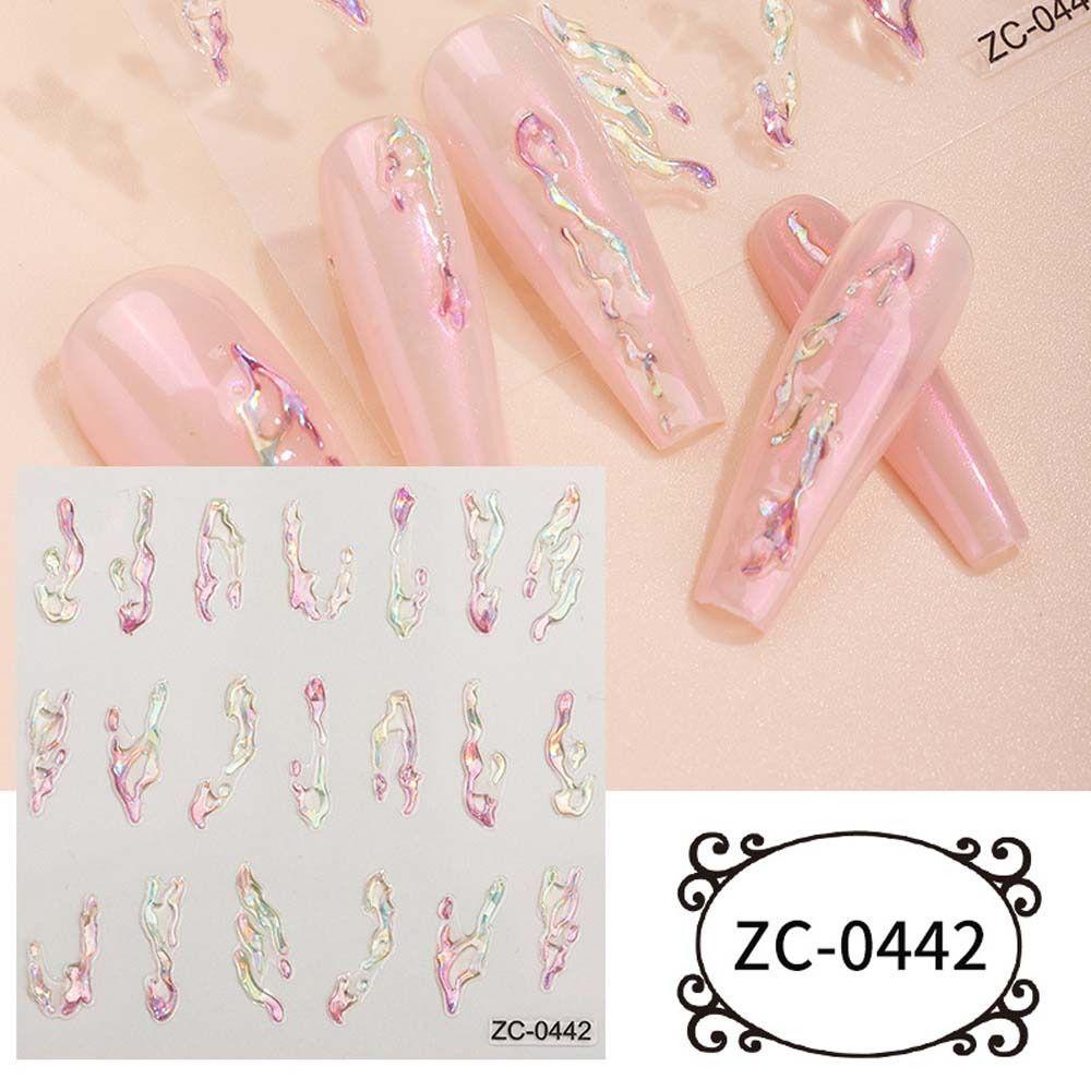 LOMBARD Miếng Dán Trang Trí Móng Tay Họa Tiết Hoạt Hình 5D Cho Nữ