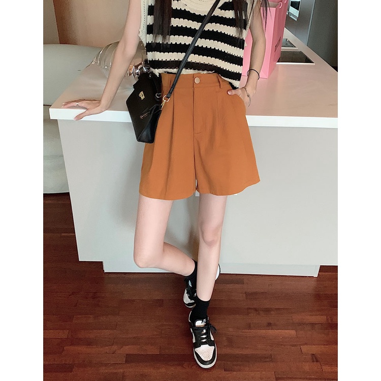 Quần ngắn SUXI ống rộng thiết kế đơn giản phong cách Hàn Quốc thời trang mùa hè cho nữ