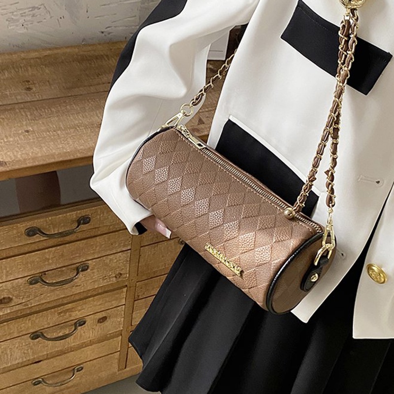 Ielgy niche Túi Xách Đeo Cánh Tay Thiết Kế Chuỗi Xi Lanh Cao Cấp Cho Nữ