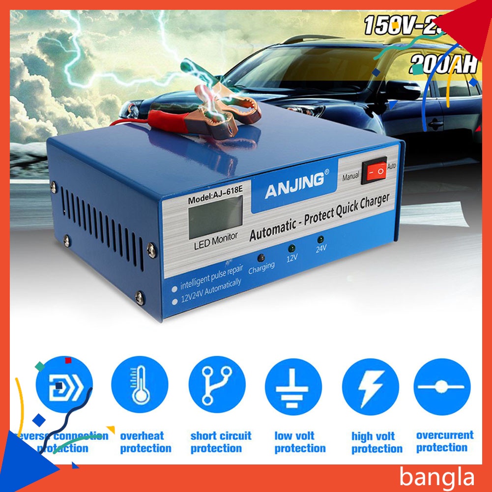 Cục Sạc Xung Thông Minh Tự Động 12 / 24V Cho Xe Hơi / Xe Máy