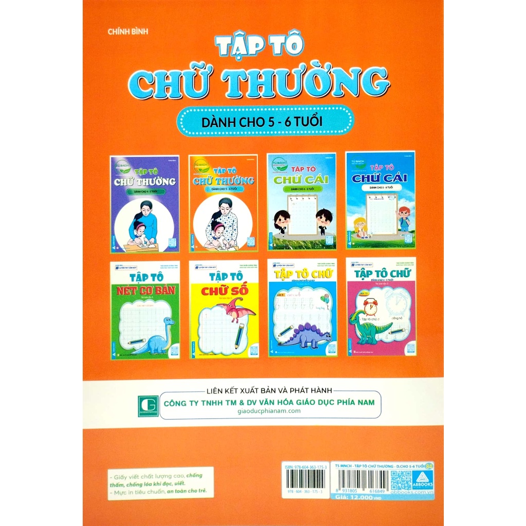 Sách Tập Tô Chữ Thường Dành Cho 5-6 Tuổi