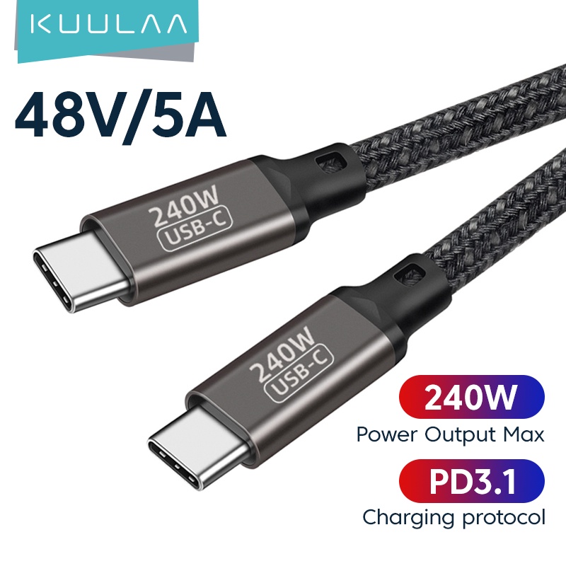 SAMSUNG XIAOMI KUULAA Dây Cáp Sạc Nhanh USB Type C 240W Cho PS5 Nintendo Switch MacBook Pro 240W Blazing-Fast QC4.0 Vigo Warp SCP