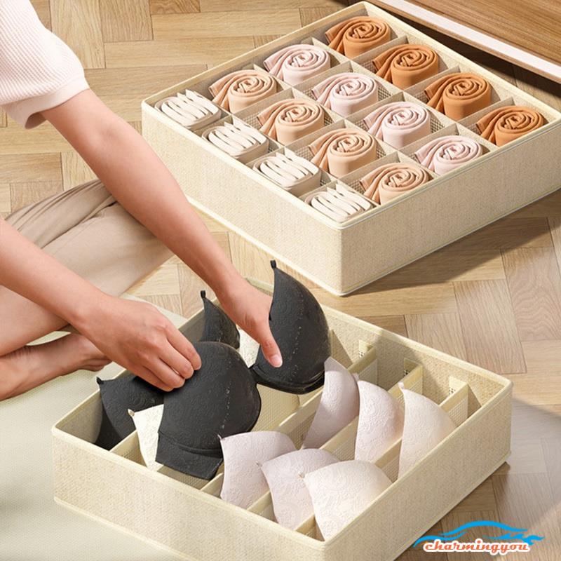 hộp vải đựng bảo quản đồ lót, khay đựng quần áo tất vớ vải không dệt tiết kiệm diện tích 6, 7,11, 24 ngăn