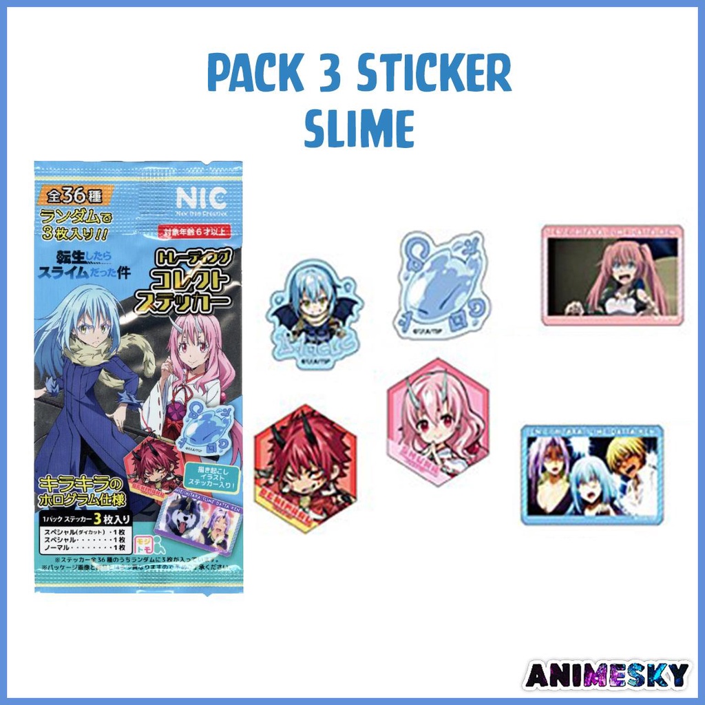 Pack nhân phẩm 3 sticker nhân vật Chuyển sinh thành Slime chính hãng
