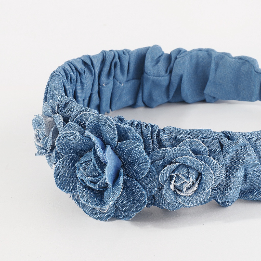 Hàng Mới Về Băng Đô denim Hoa Hồng Ba Chiều Sáng Tạo Cá Tính Thời Trang