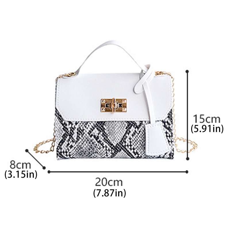 Túi Da Pu Đeo Chéo In Họa Tiết Da Rắn Sang Trọng Thanh Lịch Dành Cho Nữ