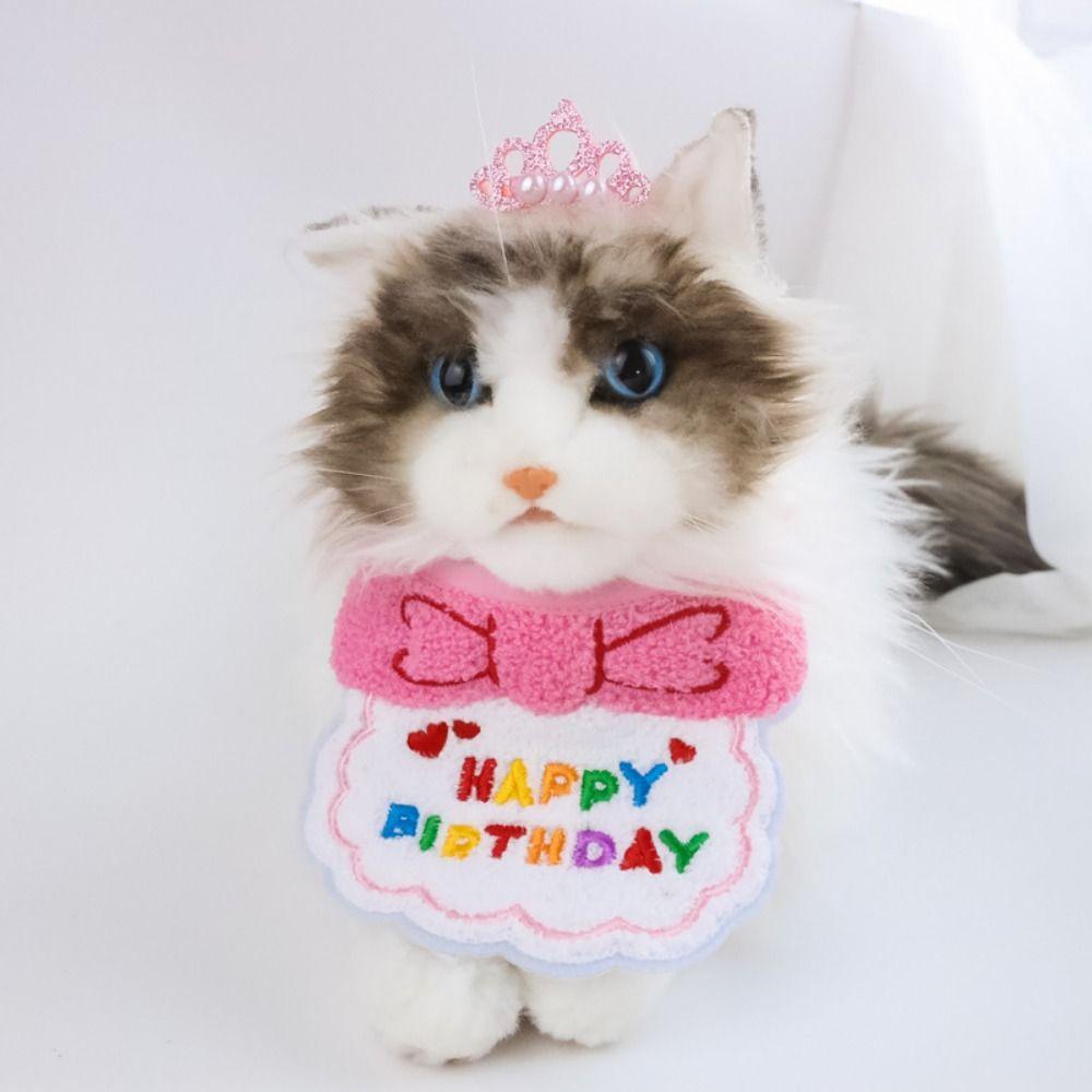 Aaron1 Mũ Sinh Nhật Bằng Cotton Mềm Mại Điều Chỉnh Được Nhiều Màu Sắc Dành Cho Cún Cưng