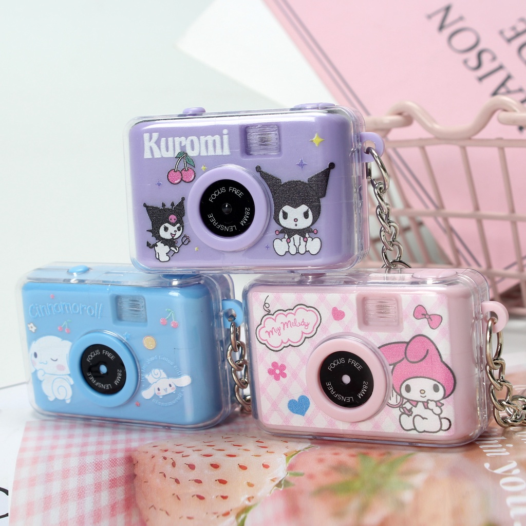 Móc Khóa Hình Máy Ảnh Kuromi Cinnamoroll Dạ Quang Dễ Thương