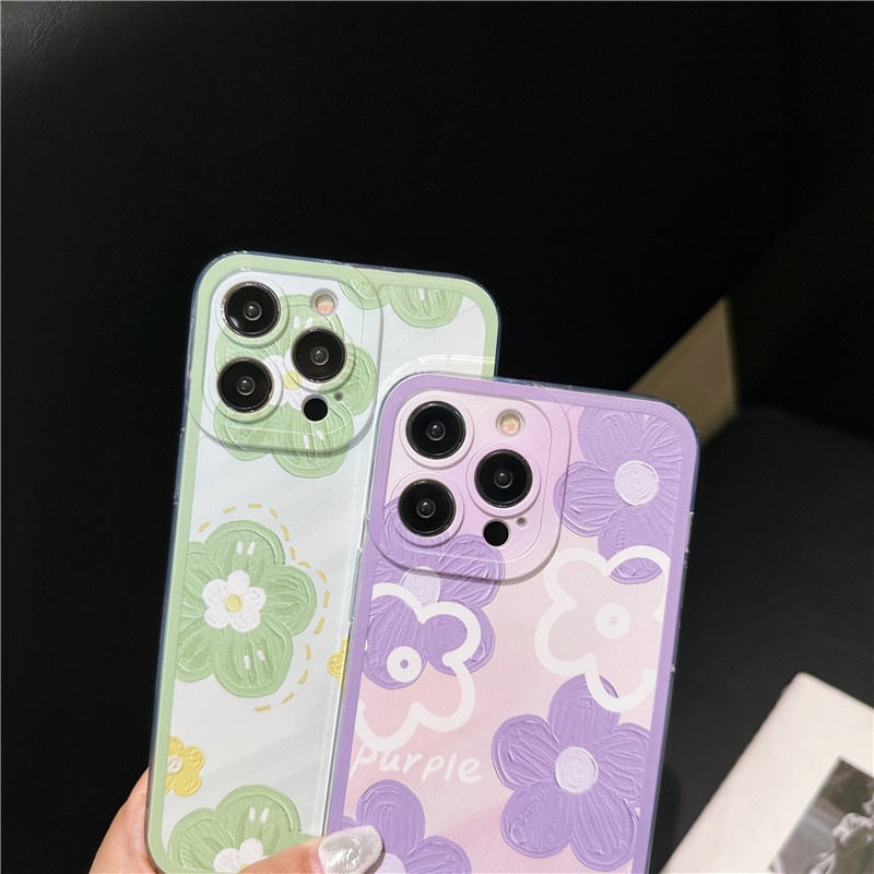 Back Casing For Samsung Galaxy S23 Ultra FE Plus M53 M52 M51 M33 M23 M11 A42 A71 4G 5G A51 A11 A21S A31 A01 A70 A50 A50S A30S A20 A30 A10 Note 10 ins Oil Painting Flower Case 1STD 36