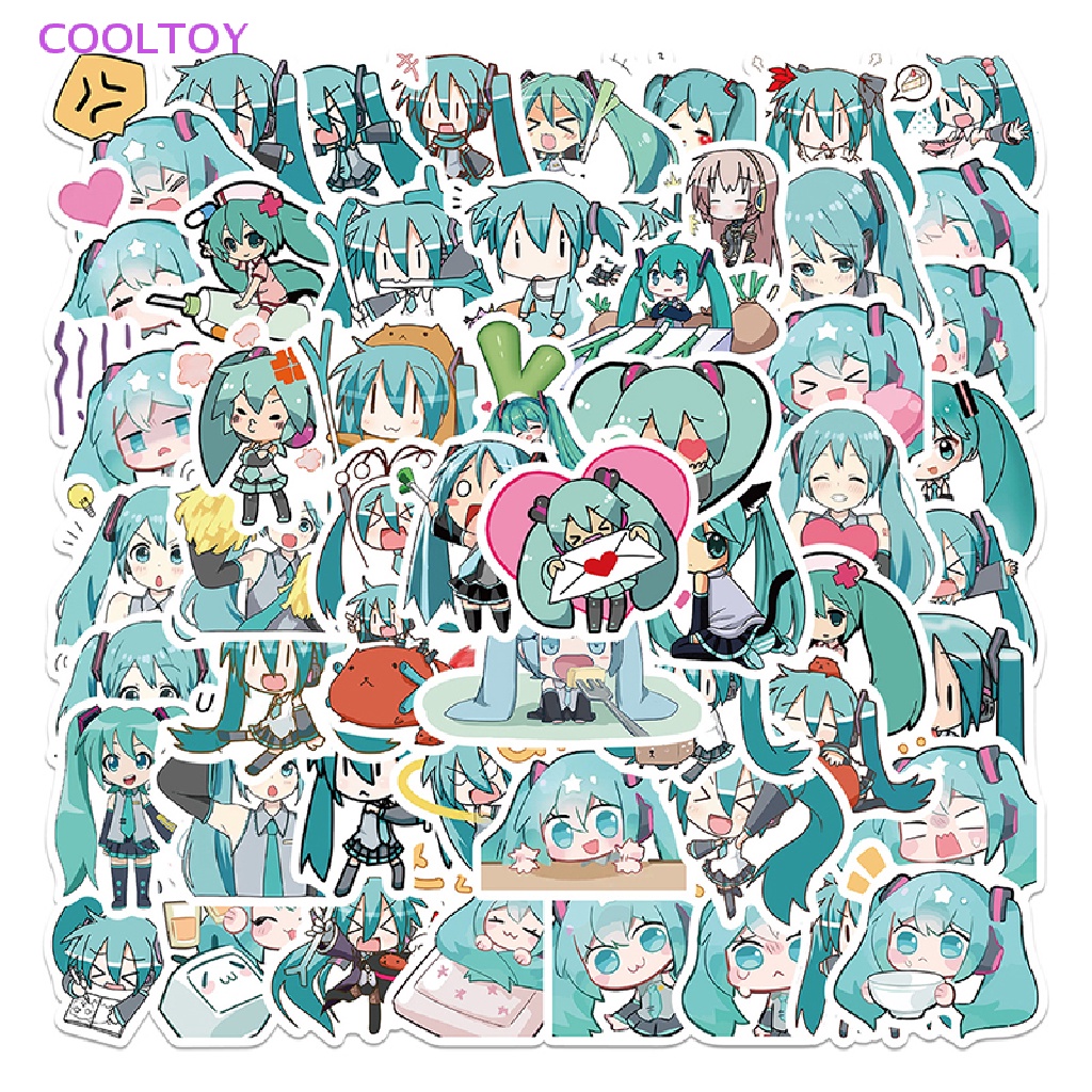 Cooltoy Bộ 65 Miếng Dán Hoạt Hình Hatsune Miku Graffiti Trang Trí Vali Laptop Đồ Chơi HOT