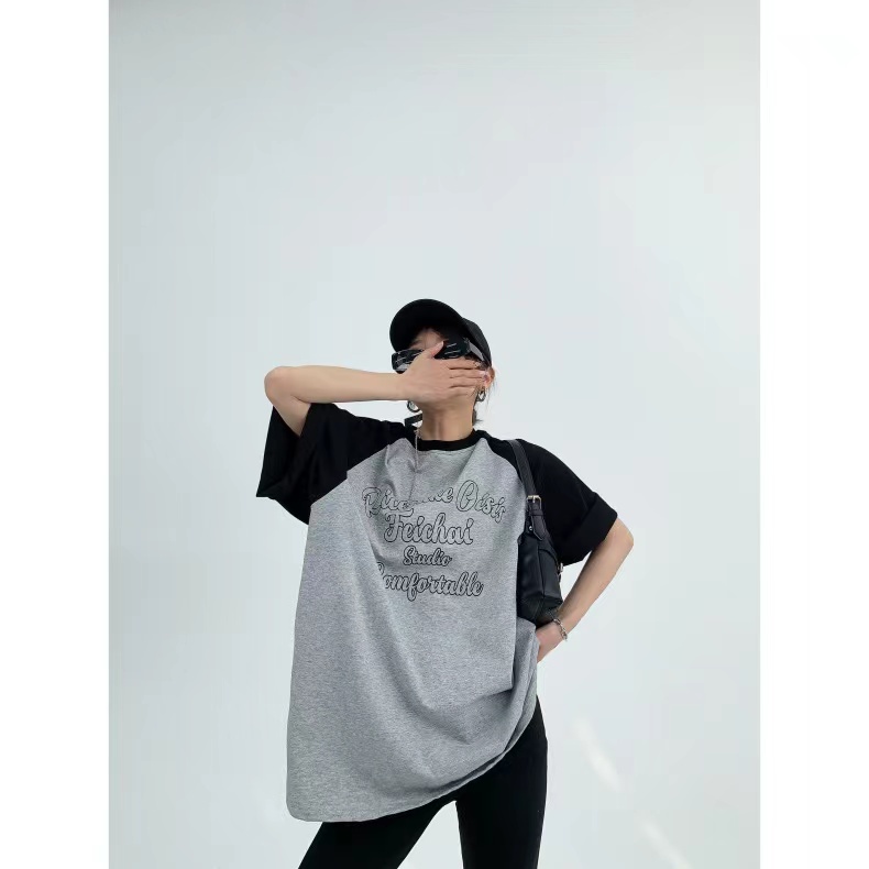 Áo thun NRVP 100% cotton tay ngắn dáng rộng in họa tiết hoạt hình phong cách Hàn Quốc thời trang cho nữ