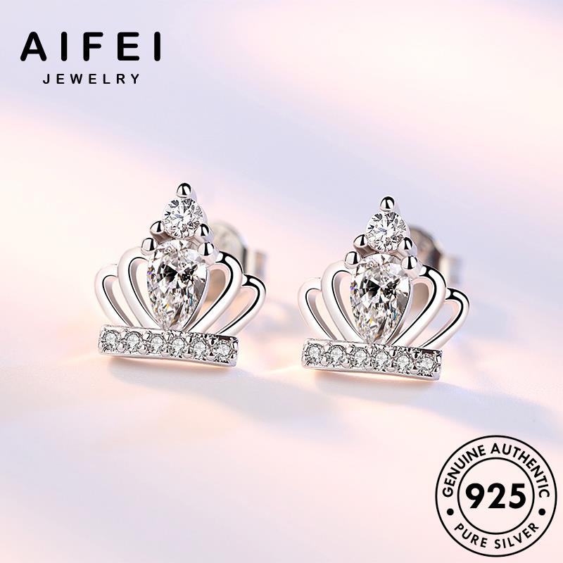 AIFEI JEWELRY khuyên thời tua quốc moissanite khí bạc thật tai sức chất xỏ trang bông vành vương phụ tròn 925 hàn kiện nữ Thời kim cương miện nguyên bản E79