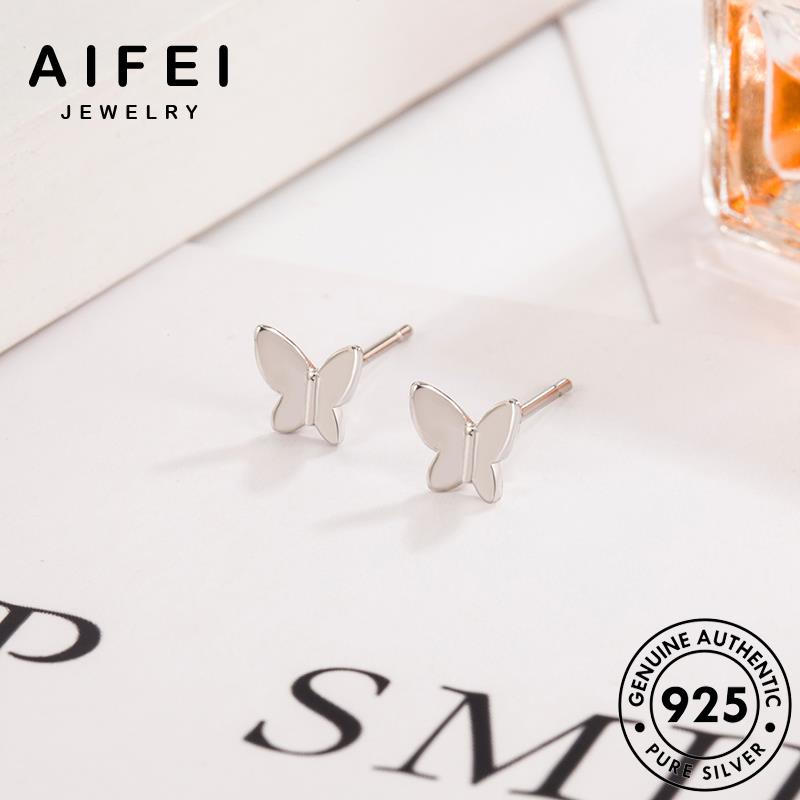 AIFEI JEWELRY nữ tai khuyên 925 tua giản thật xỏ Thời vành trang con quốc bông bạc thời tròn nguyên bướm kiện hàn sức phụ bản đơn E123
