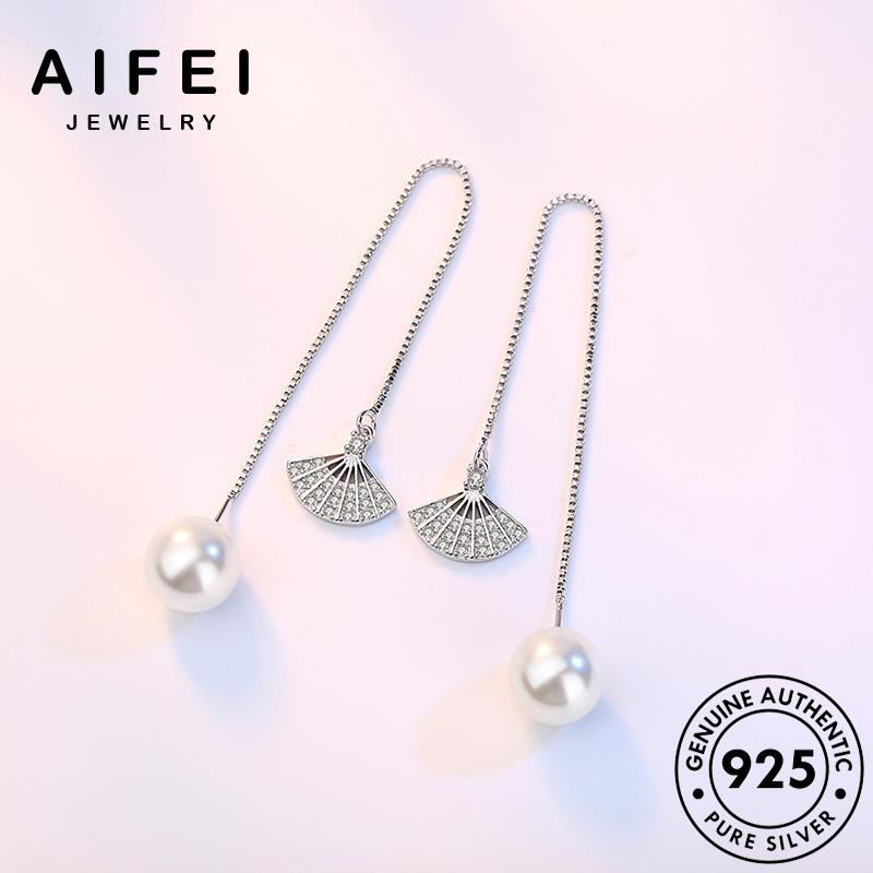 AIFEI JEWELRY vành bạc tua bản bông kiện khuyên quạt thật sức nguyên ngọc Thời hàn xỏ nữ 925 thời trai phụ trang quốc tai tròn E646