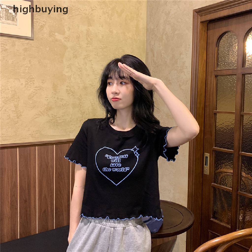 Áo Thun Lửng Ngắn Tay Cổ Tròn In Họa Tiết Belle Thời Trang Mùa Hè Cho Nữ