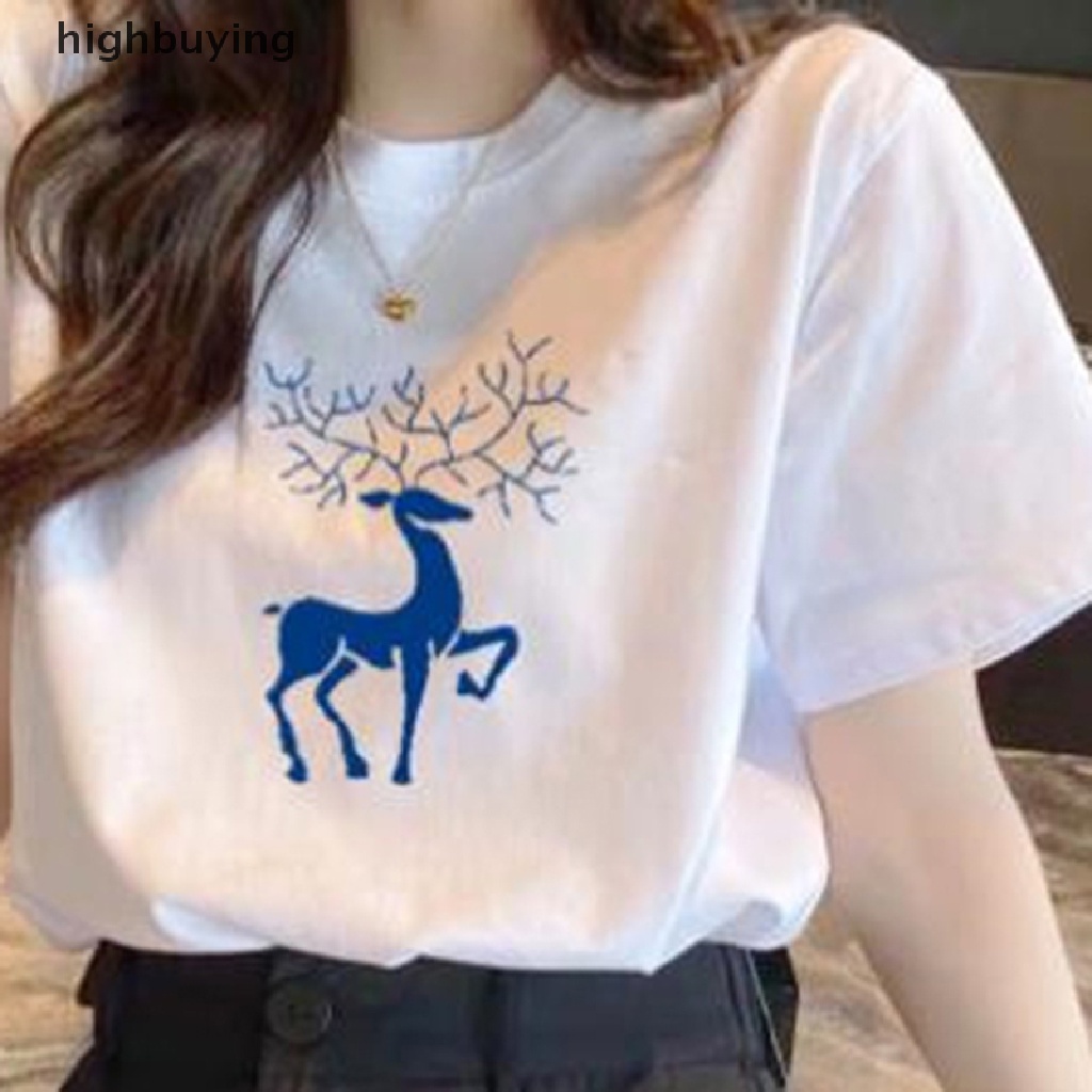 Áo Thun Tay Ngắn Cổ Tròn In Hình Pring Dễ Thương Cho Nữ