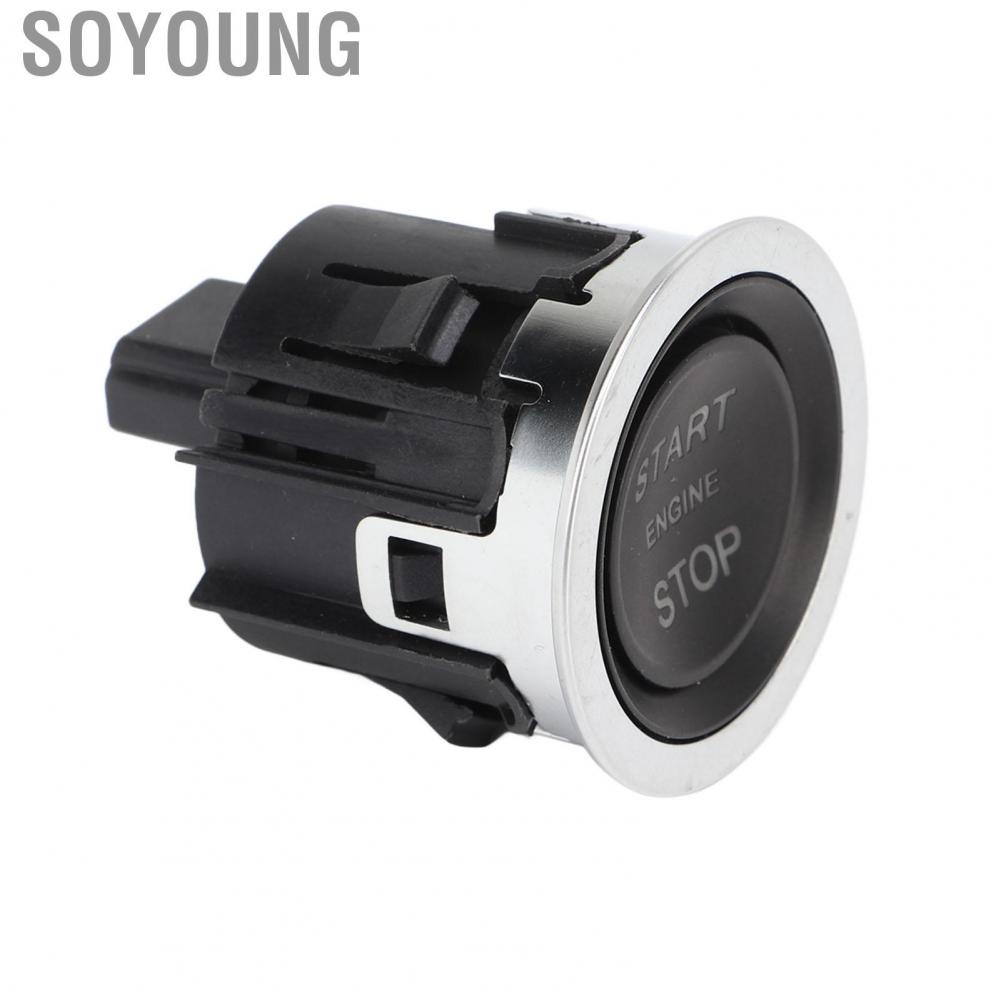 Soyoung Ignition Button Switch  Perfect Match LR037611 Direct Replacement Scratch Resistant Black Push Start for Car