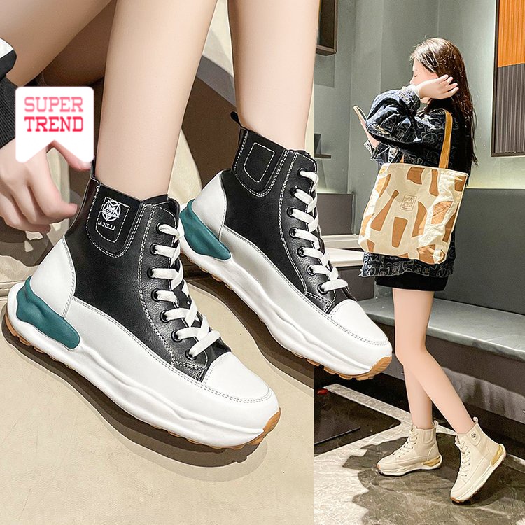 Giày Mũi Tròn Cột Dây Màu Sắc Xinh Xắn Cho Nữ