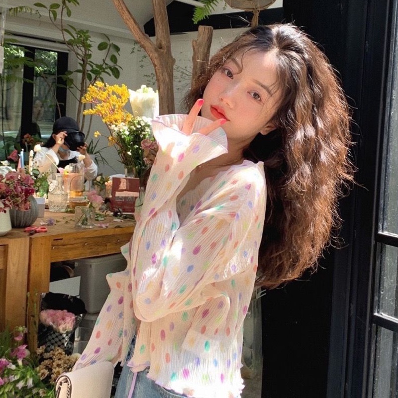 IELGY Áo Sơ Mi Chống Nắng Thiết Kế Ngọt Ngào Dễ Phối Đồ Thời Trang Cho Nữ