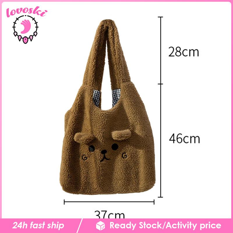 [Lovoski] Túi Xách Đeo Vai Bằng Lông Nhung Thời Trang Du Lịch Hàng Ngày Cho Nữ