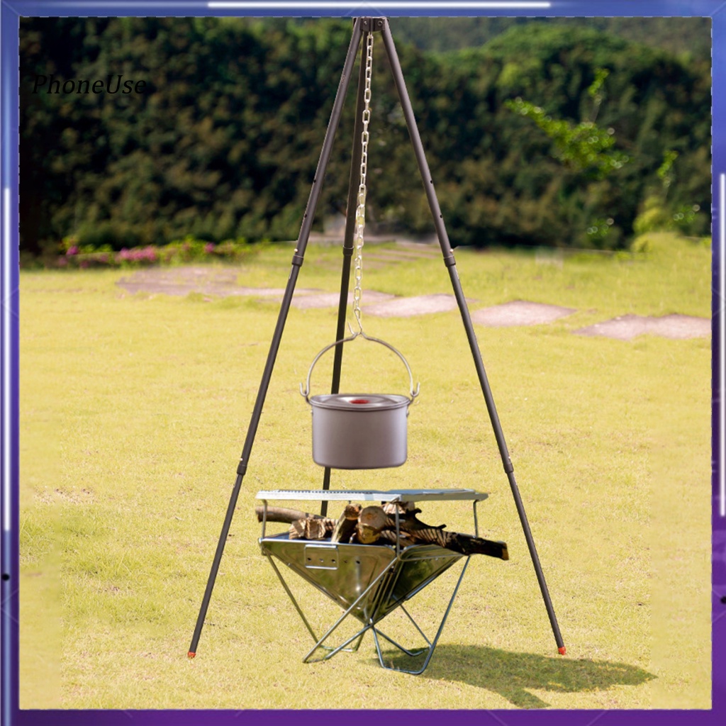 Chân Đế Ba Chân PU Bonfire Chống Trượt Chống Gỉ Dùng Nấu Ăn Cắm Trại Ngoài Trời