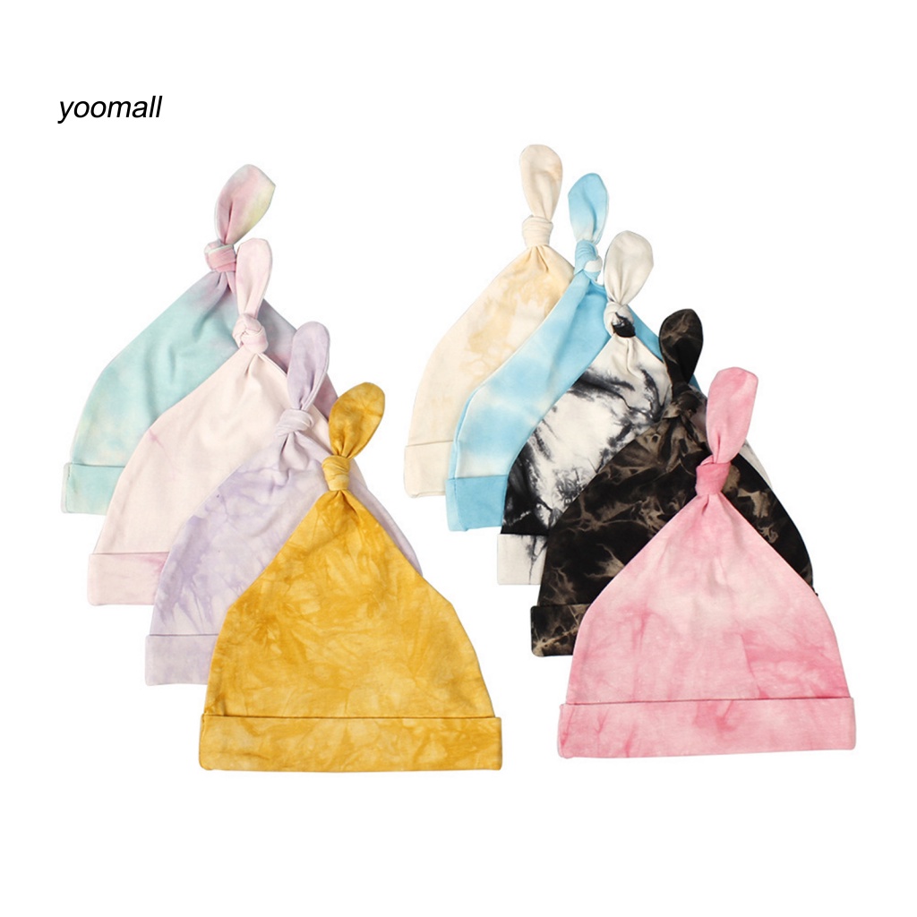 Mũ Beanie Nhuộm Màu Đuôi Cá Co Giãn Chống Mài Mòn Cho Bé Sơ Sinh