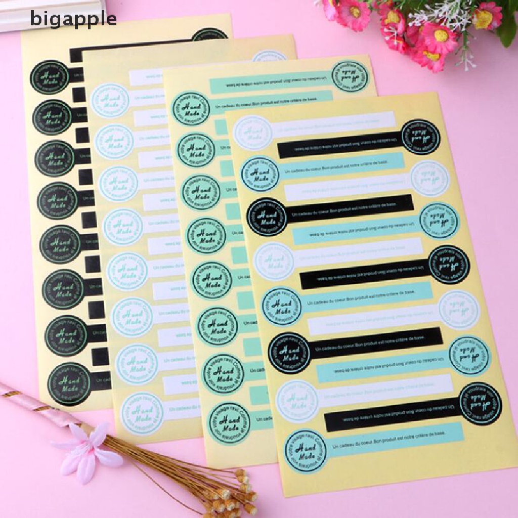 Set 150 Miếng Dán Trang Trí Hộp Quà In Chữ Handmade Đầy Tiện Lợi