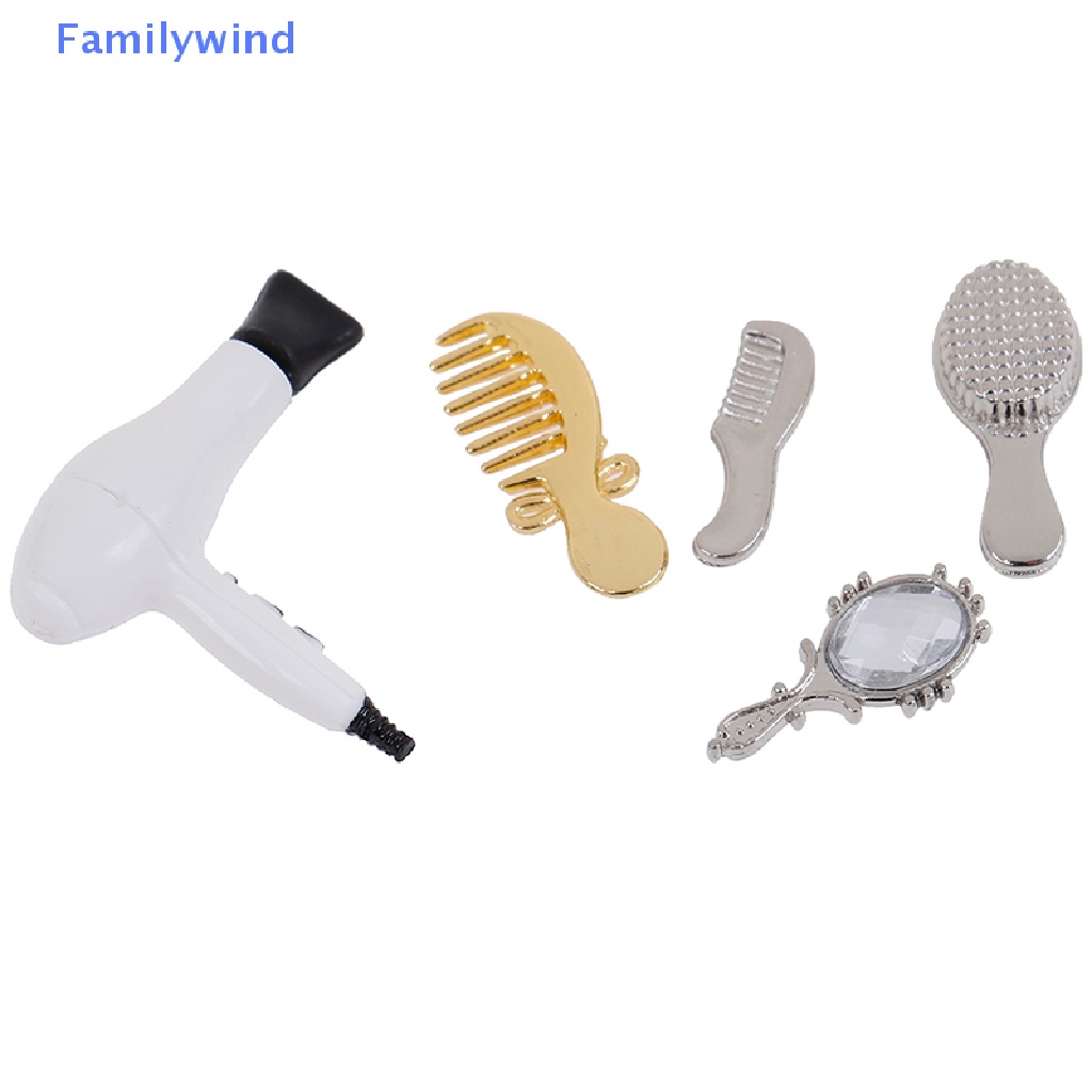 Set 5 Lược Làm Khô Tóc Mini Tỉ Lệ 1: 12 Cho Nhà Búp Bê