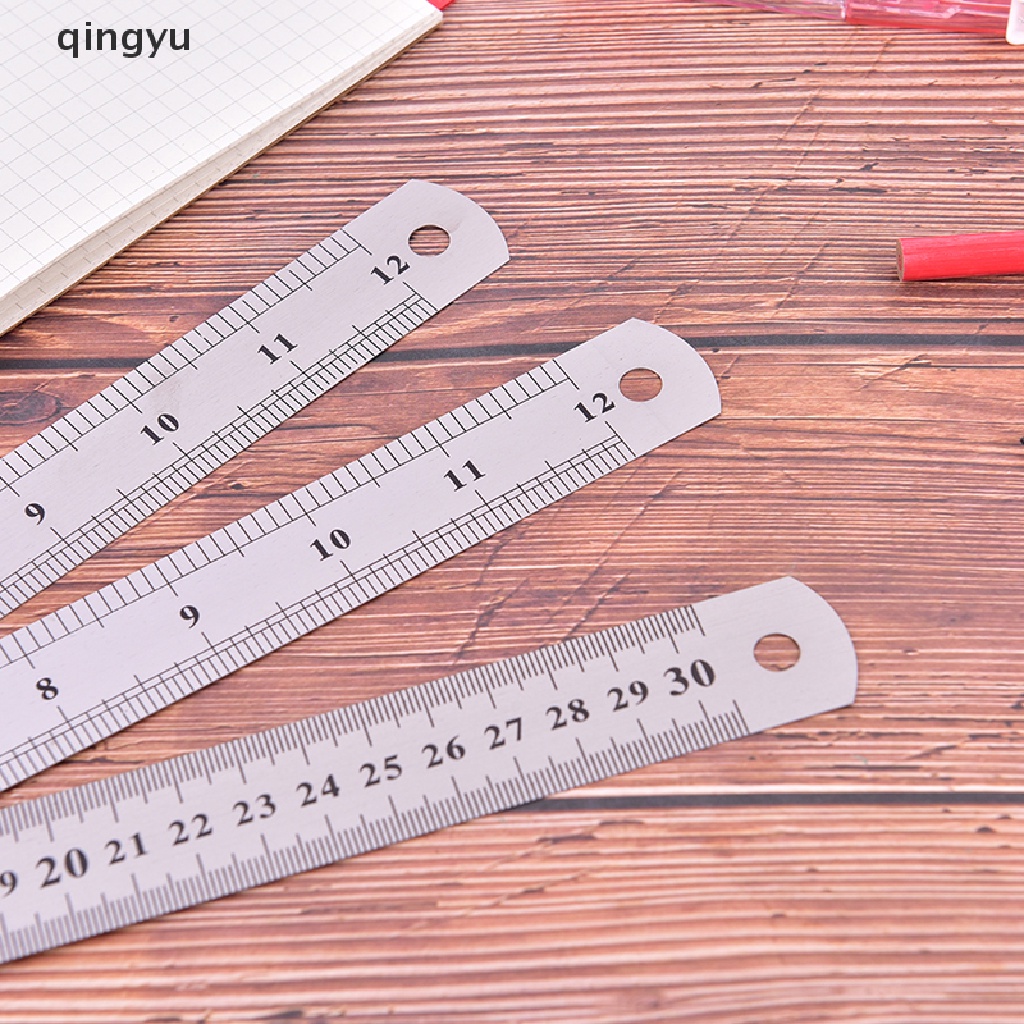 Thước Đo Cạnh Thẳng Bằng Thép Không Gỉ Chống Trượt Cắt Lưng