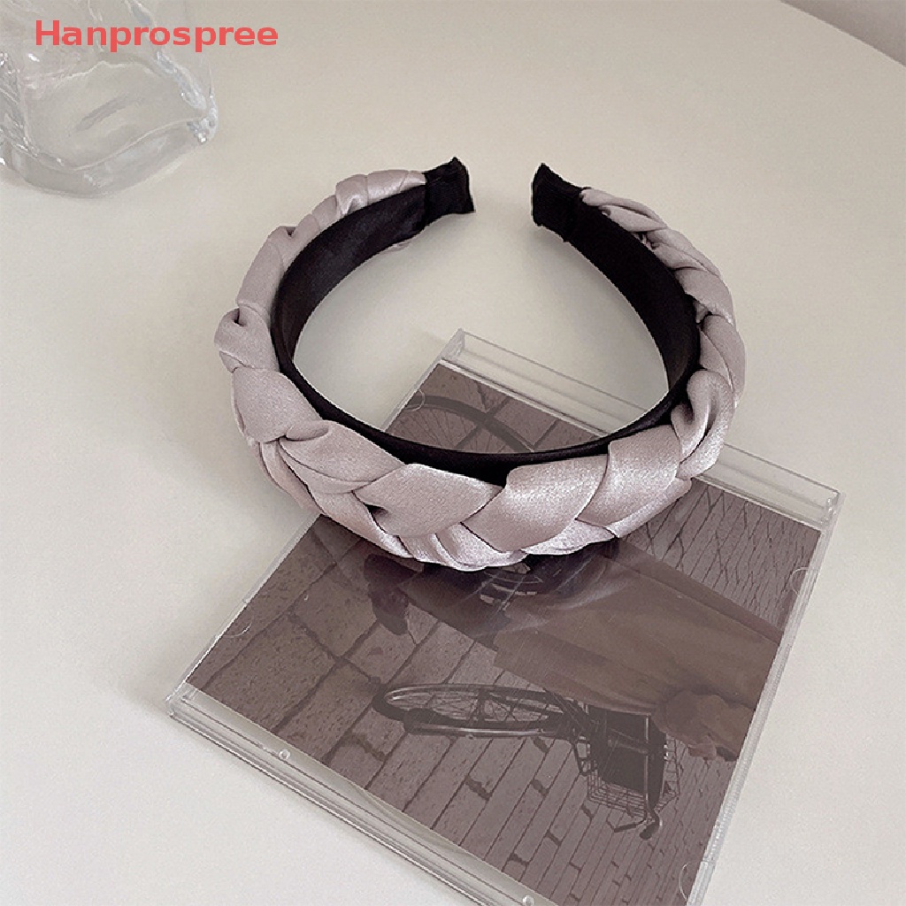 Hanprospree > Băng Đô Bện Tóc Bản Rộng Màu Trơn Thời Trang