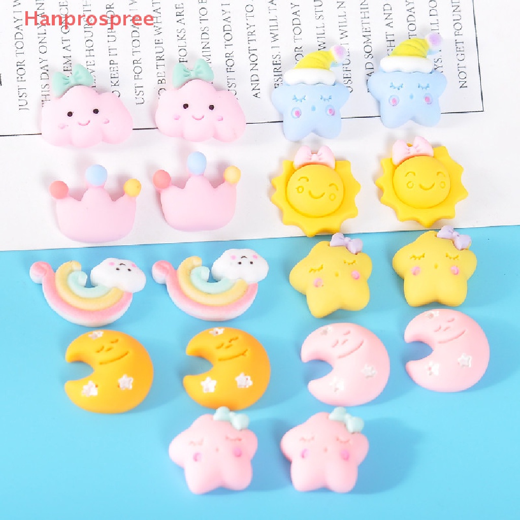 Hanprospree > Phụ Kiện Kẹp Tóc Hình Đám Mây Mưa Hoạt Hình Dễ Thương Bằng Nhựa Resin Diy Trang Trí Điện Thoại Di Động