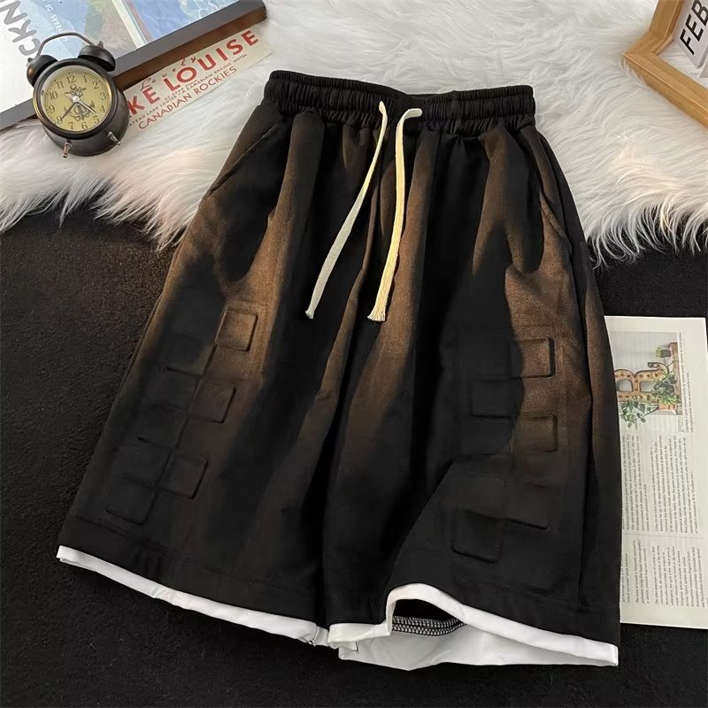 Quần Short Thể Thao Giả Hai Lớp Phong Cách Đường Phố Mùa Hè Cho Nam