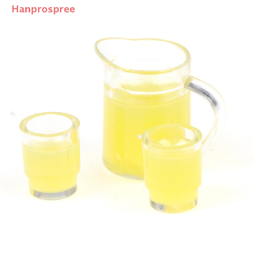 Bộ 3 Chai Nước Ép Trái Cây + 2 Ly Mini Tỉ Lệ 1: 12 Trang Trí Nhà Búp Bê