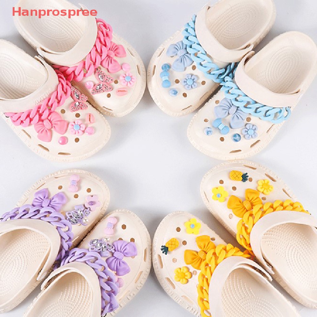 1 Set Phụ Kiện Dây Giày Bằng Nhựa PVC Hình Hoa Dễ Thương DIY