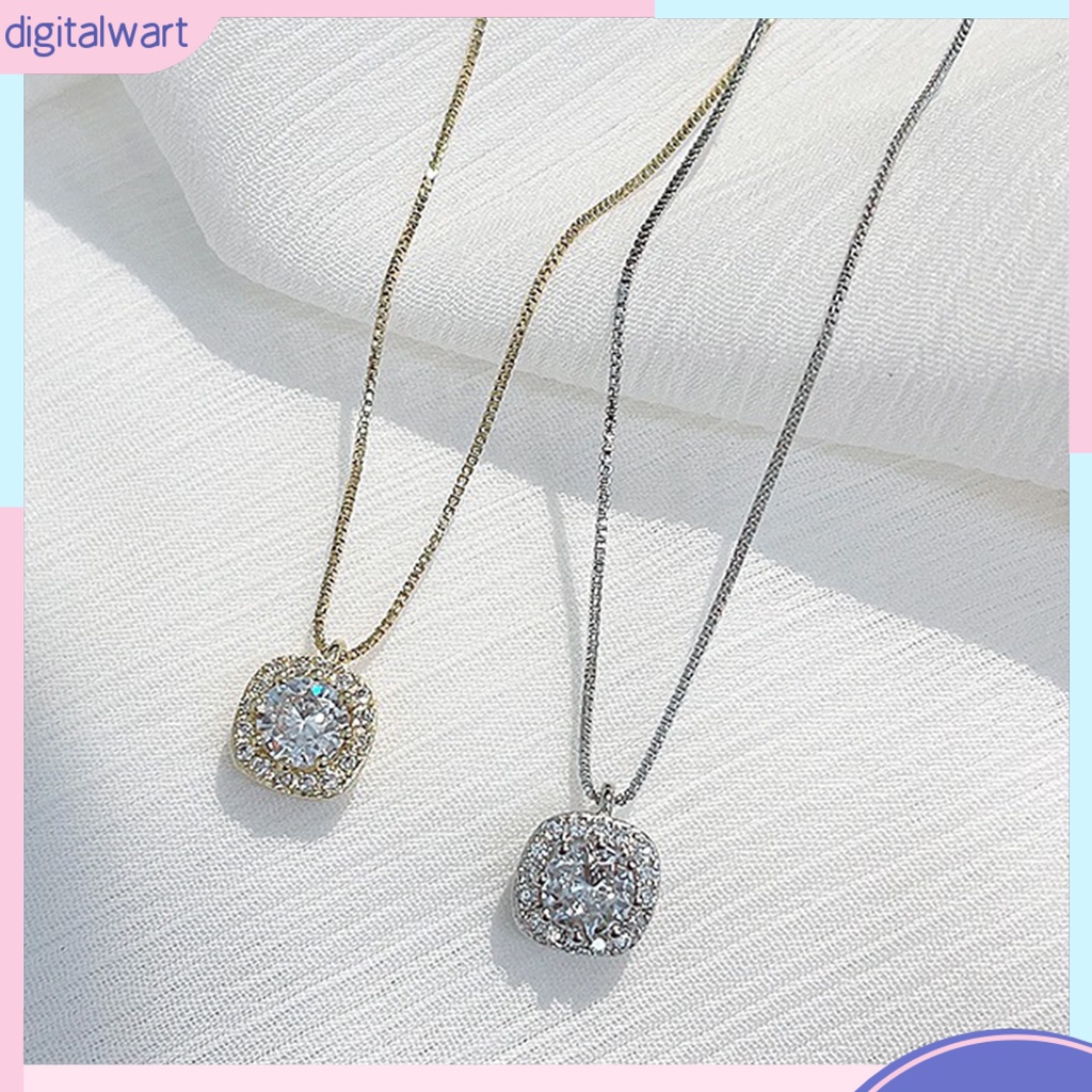 Vòng cổ Mặt Vuông Đính Đá Sang Trọng Cho Nữ