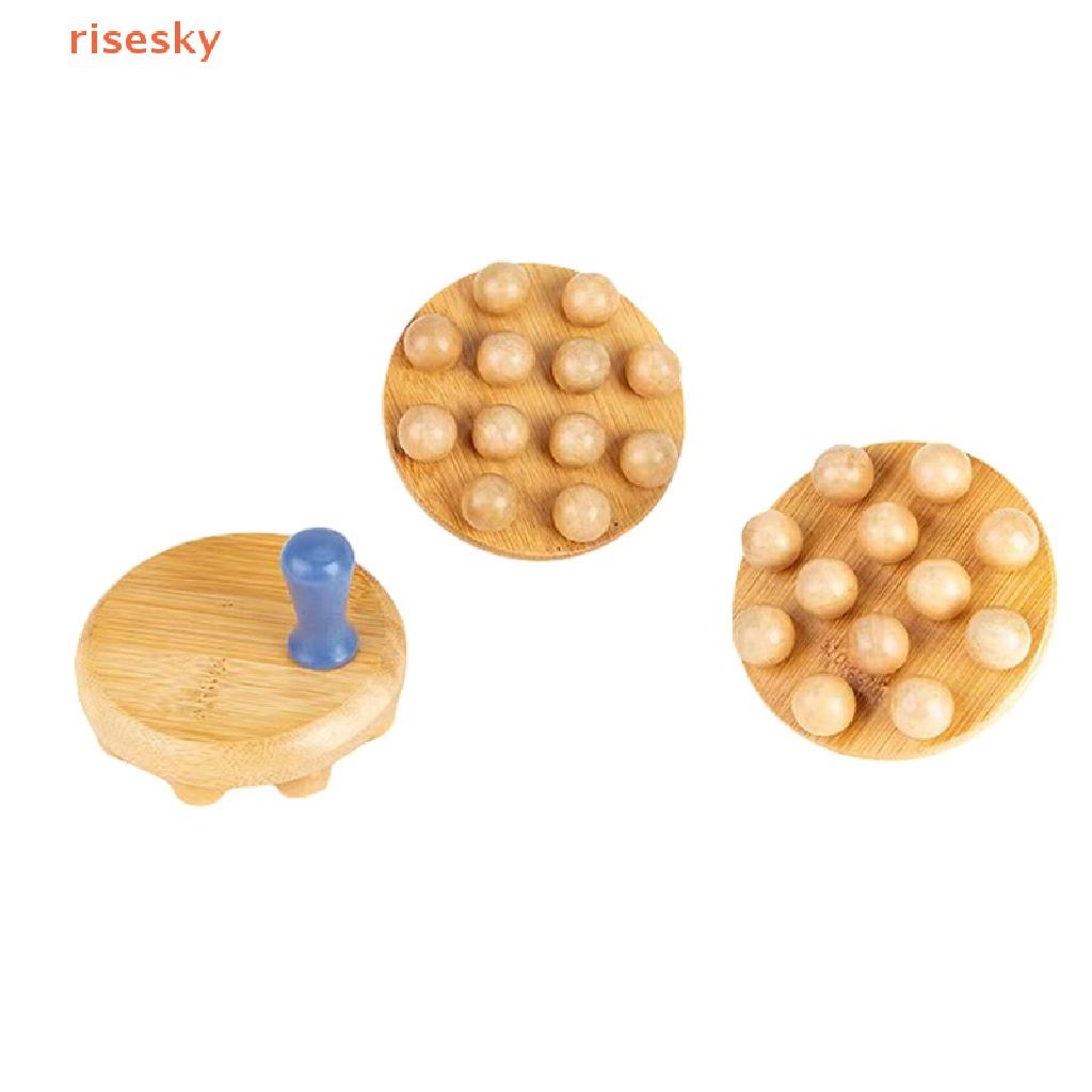 Bàn Chải Mát Xa Gua Sha 12 Hạt Cầm Tay Bằng Gỗ Cho Cơ Thể