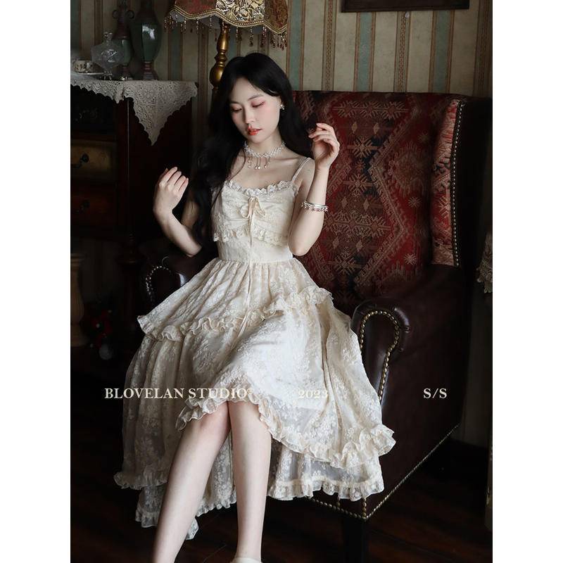 Set Đầm Hai Dây Và Áo Khoác Cardigan Chiffon Tay Dài Ngọt Ngào Thời Trang Mùa Hè Hàng Mới Dành Cho Bạn