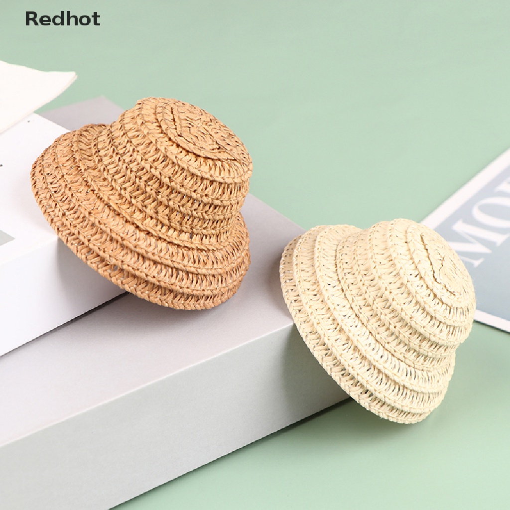 &lt; Redhot &gt; Nón Rơm Thủ Công Mini Trang Trí Nhà Búp Bê