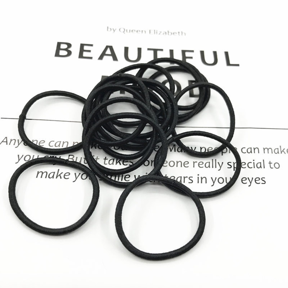 Set 100 Dây Cột Tóc Co Giãn Màu Sắc Trơn Dành Cho Trẻ Em (Fairy4]