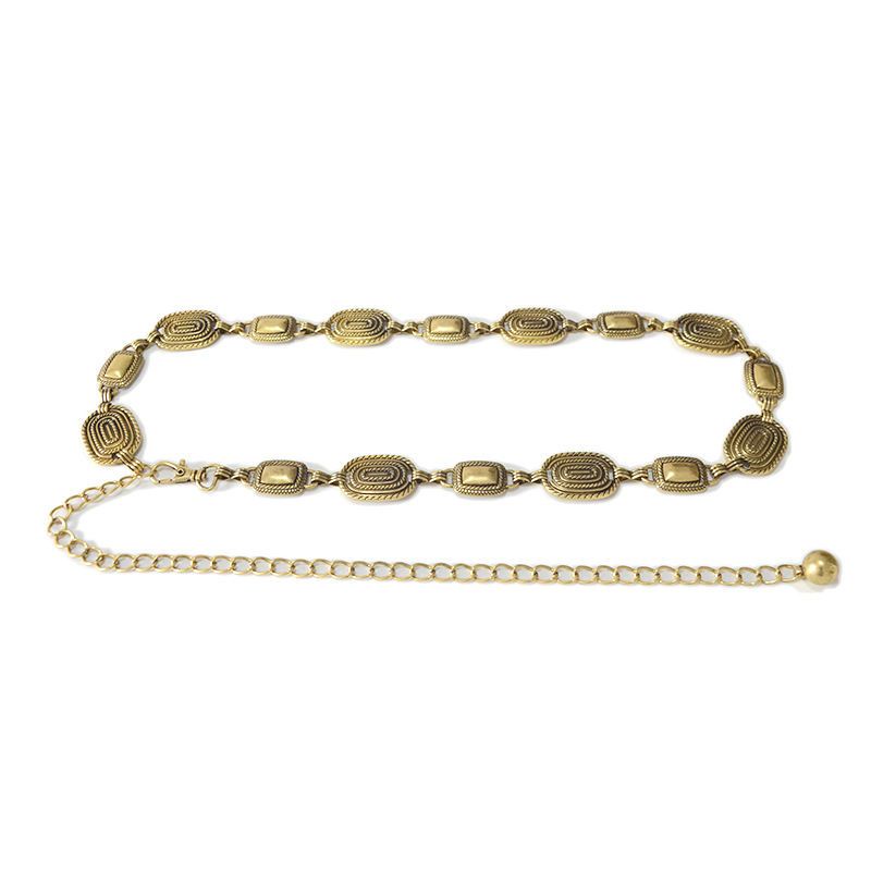 Thắt Lưng Dây Xích Kim Loại Hình oval Phong Cách Âu Mỹ Thanh Lịch Thời Trang Cho Nữ