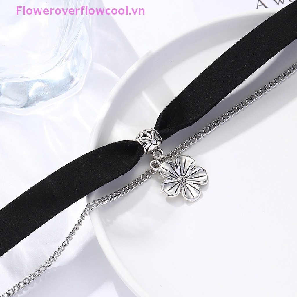 Vòng Cổ Choker Nhung Đen Nhiều Lớp Phong Cách Gothic Cổ Điển Cho Nữ