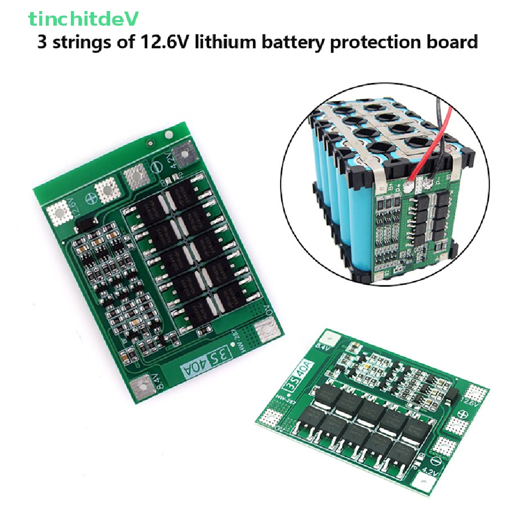 Mô Đun Bảo Vệ Động Cơ Khoan 12.6V 3S 40A Li-ion BMS Chuyên Dụng