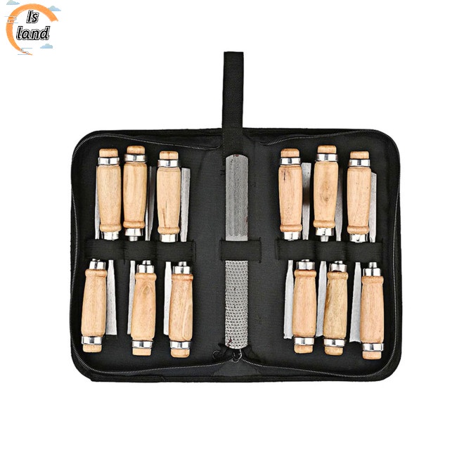 Bộ 13 Dụng Cụ Điêu Khắc Gỗ Kèm Túi Đựng Tiện Dụng