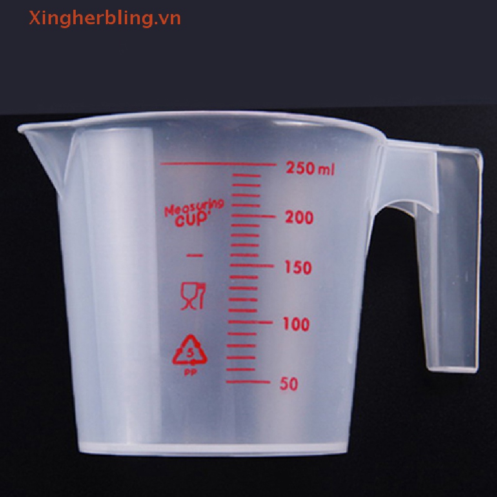 Cốc Đong Bằng Nhựa Trong Suốt Có Tay Cầm Thể Tích 250ml