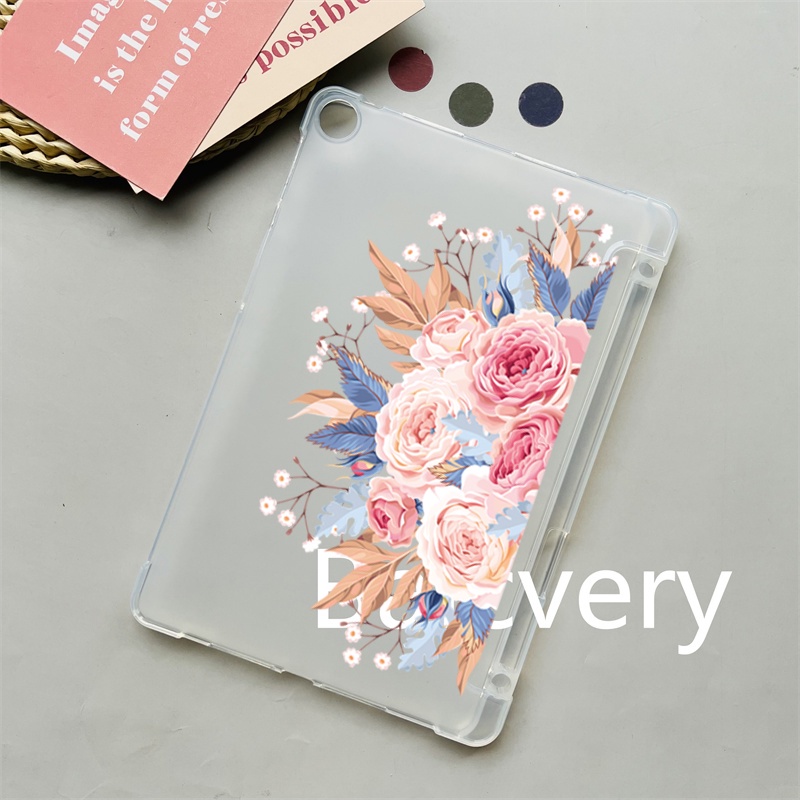 Ốp Máy Tính Bảng TPU Silicon Trong Suốt Có Túi Khí Chống Sốc Và Ngăn Đựng Bút Cho Huawei MatePad 10.4 SE AGS5-L09 AGS5-W09 Giá Đỡ