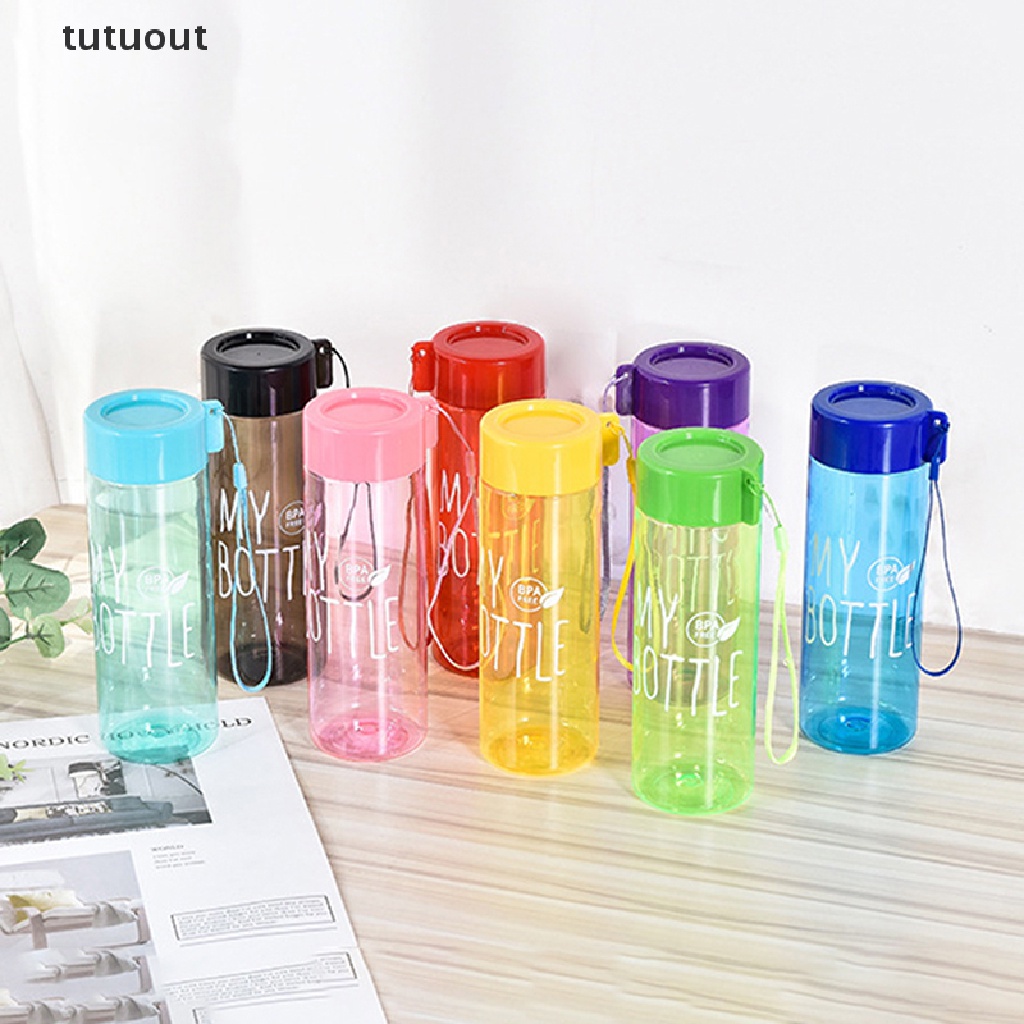 Bình Nước Thể Thao 500ml Bằng Nhựa Chống Rơi Có Dây Đeo